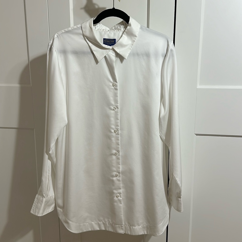 Pendleton White Button Down Shirt - Beautiful Sof… - image 1